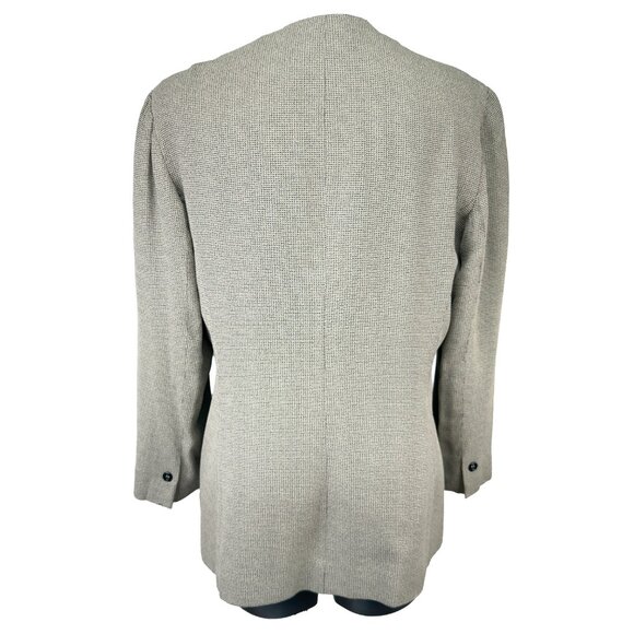 KASPER for A.S.L. Vintage Micro-Houndstooth Gray Long Blazer Jacket Size10 - Picture 7 of 13